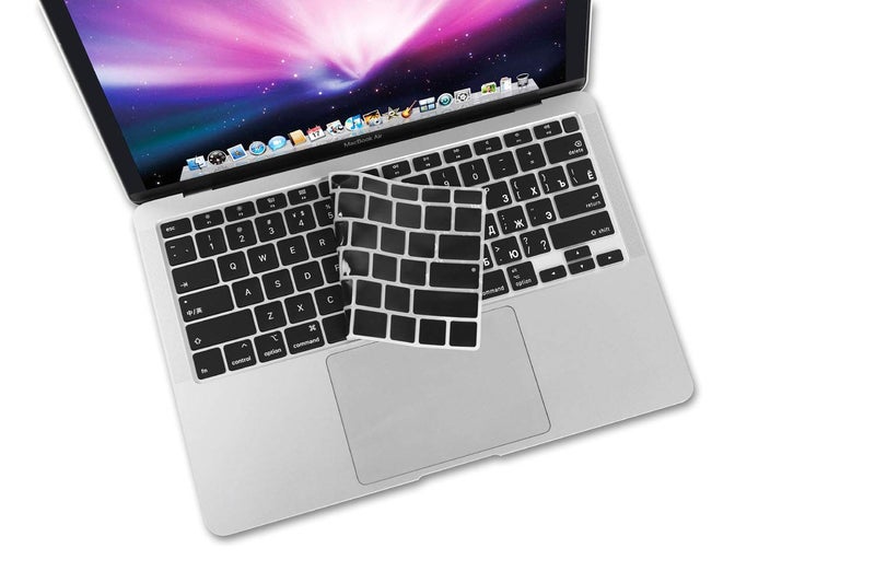 XSKN Russian/English Bilingual Design Black Silicone Keyboard Cover Skin for 2020 MacBook Air 13 inch A2179 with Touch ID and A2337 M1 Keyboard- US Version - Image 5